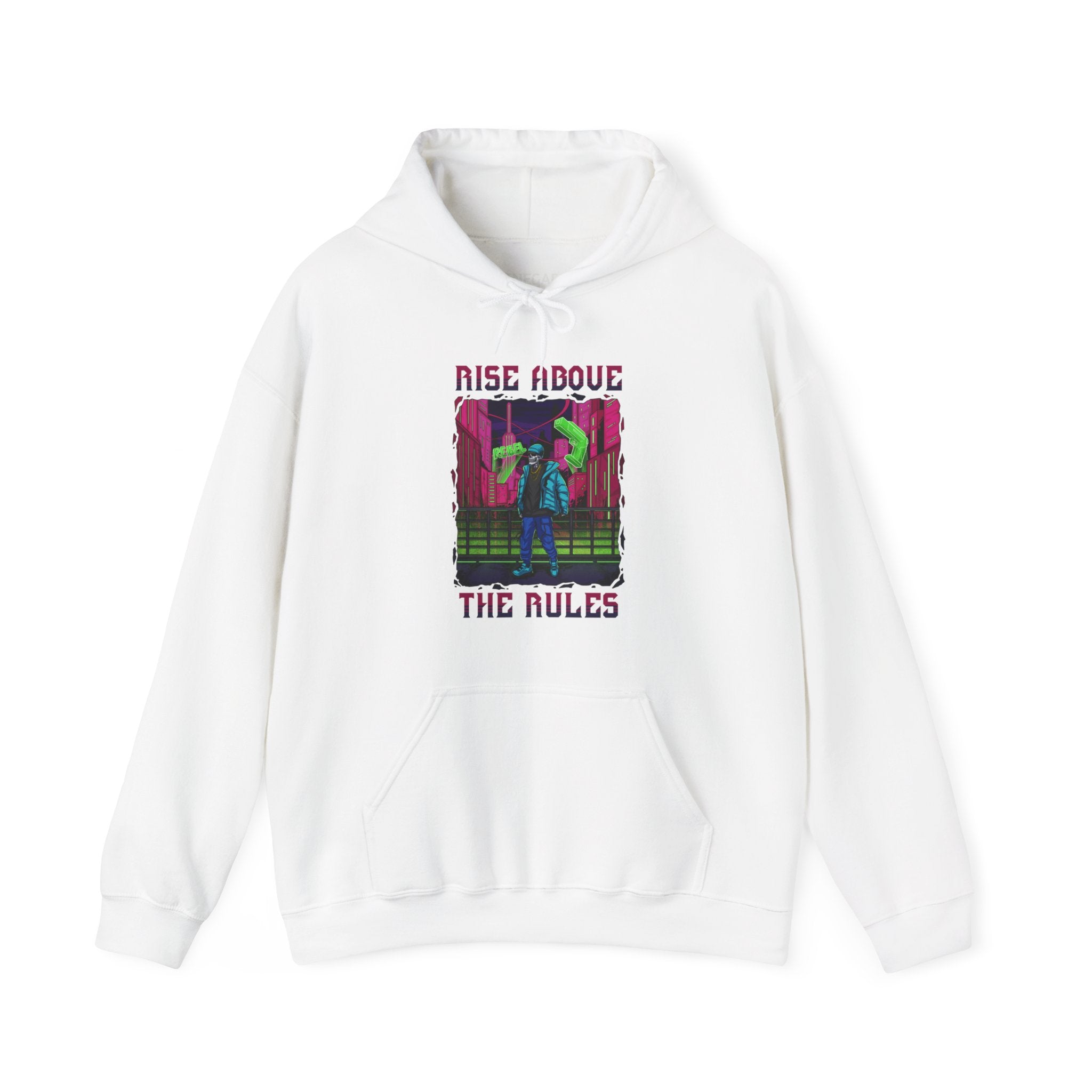 Neon Skull Rebel Hooded Sweatshirt