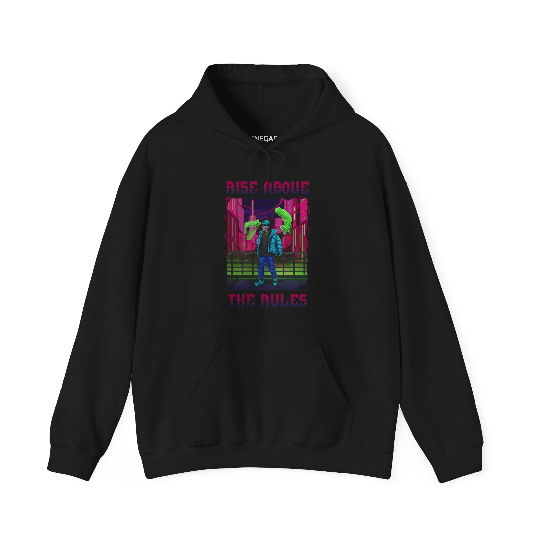 Neon Skull Rebel Hooded Sweatshirt